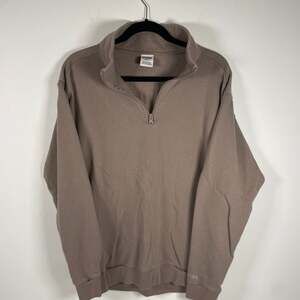 Victoria's Secret PINK Everyday Lounge Half-Zip Sweatshirt Brown Sz M